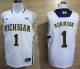 NCAA Michigan Wolverines #1 Glenn Robinson III White Baseketball Jersey
