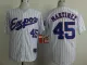 MLB Montreal Expos #45 Martinez White Pinstrip Throwback Jersey