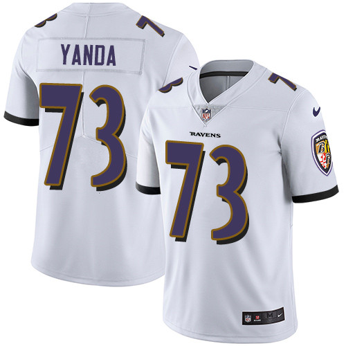 NFL Baltimore Ravens #73 Yanda White Vapor Limited Jersey