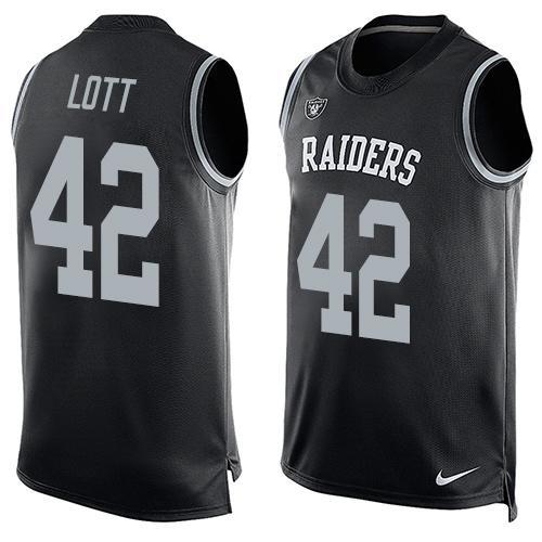 NFL Oakland Raiders #42 Lott Black Limited Tank Top Jersey