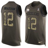 NFL Pittsburgh Steelers #12 Bradshaw Limited Green Salute to Service Tank Top
