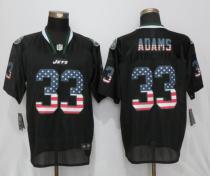 New Nike New York Jets #33 Adams USA Flag Fashion Black Elite Jerseys