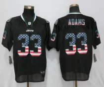New Nike New York Jets #33 Adams USA Flag Fashion Black Elite Jerseys