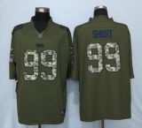 New Nike Carolina Panthers 99 Short Green Salute To Service Limited Jersey