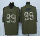 New Nike Carolina Panthers 99 Short Green Salute To Service Limited Jersey