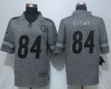 New Pittsburgh Steelers 84 Brown Gray Mens Stitched Gridiron Gray Limited Jersey