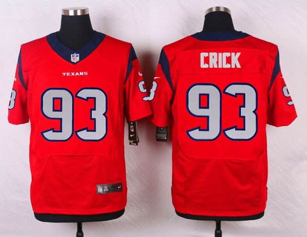 Nike Houston Texans #93 Crick Red Elite Jersey