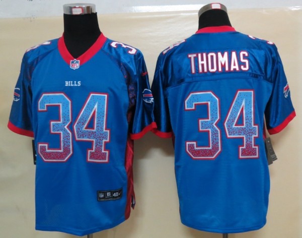 2013 New Nike Buffalo Bills 34 Thomas Drift Fashion Blue Elite Jerseys