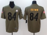 Mens Pittsburgh Steelers #84 Brown Olive Salute to Service Limited Jersey