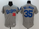 MLB Los Angeles Dodgers #35 Bellinger Grey Elite Jersey