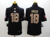 New Cincinnati Bengals #18 Green Black NFL Limited Salute to Service Jersey