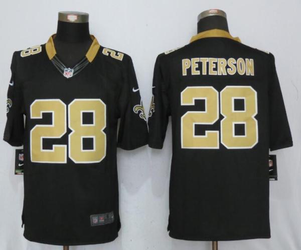 Nike New Orleans Saints #28 Peterson Black Limited Jerseys