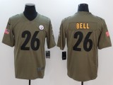 Mens Pittsburgh Steelers #26 Bell Olive Salute to Service Limited Jersey