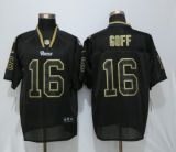 New Nike Los Angeles Rams #16 Goff Lights Out Black Elite Jersey