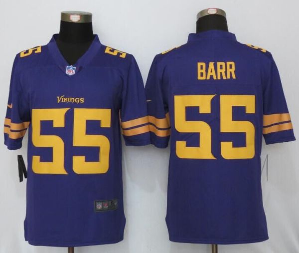 Nike Minnesota Vikings 55 Barr Navy Purple Color Rush Limited Jersey