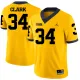 NCAA Michigan Wolverines #34 Clark Yellow Football Jersey