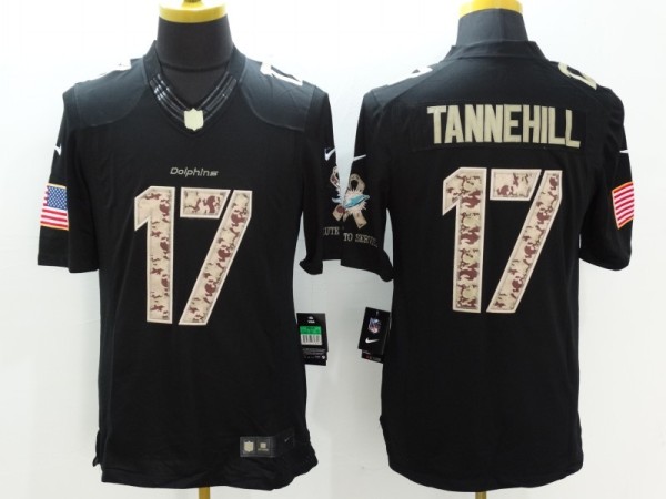 Nike Miami Dolphins #17 Tannehill Black Limited Salute to Service Jersey