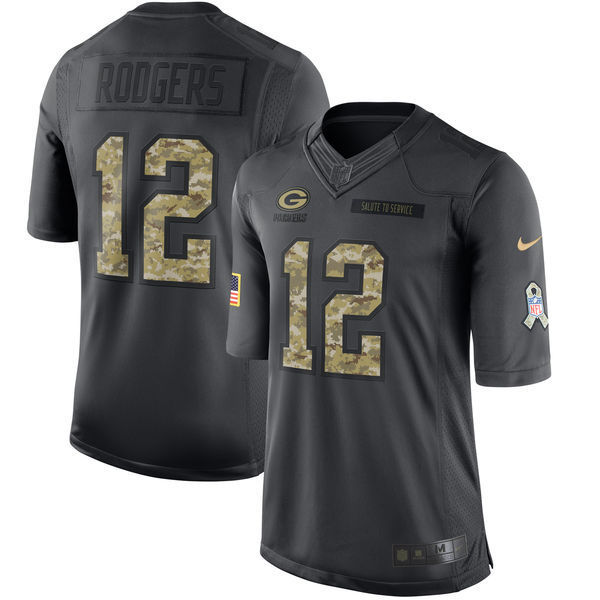 Nike Green Bay Packers #12 Rodgers Salute To Service Limited Jersey