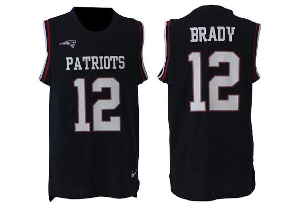 NFL New England Patriots #12 Brady Blue Printed Name Number Jersey