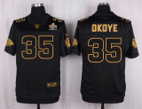 Mens Kansas City Chiefs #35 Okoye Pro Line Black Gold Collection Jersey