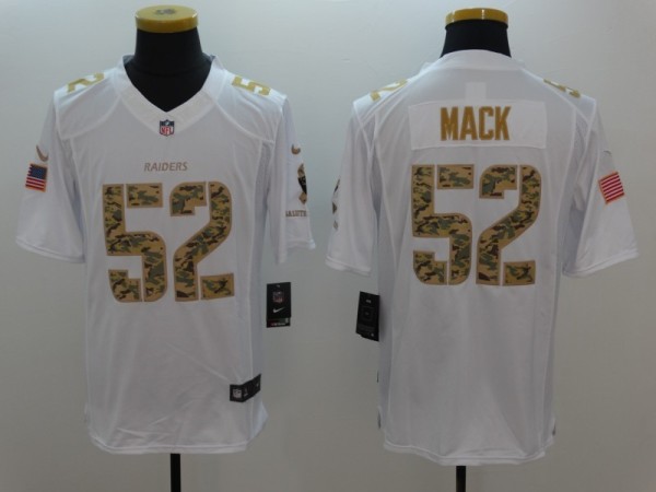 NFL Oakland Raiders #52 Mack White Salute To Service Limited Jersey