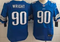 Nike Detroit Lions #90 Wright Blue Elite Jersey