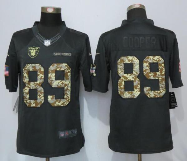 New Nike Oakland Raiders 89 Cooper Anthracite Salute To Service Limited Jersey