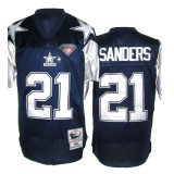 #21 Sanders Dark Blue NFL Dallas Cowboys Throwback Jersey