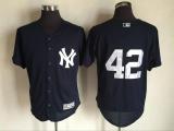 MLB New York Yankees #42 Rivera D.Blue Majestics Elite Jersey