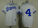 MLB Kansas City Royals #4 White 1974th Throwback Jersey