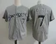 MLB Milwaukee Brewers #7 Thames Grey Elite Jersey