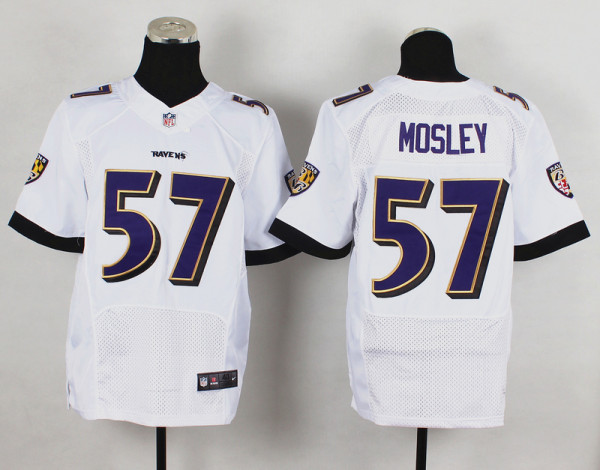 Nike Baltimore Ravens #57 Mosley White Elite Jersey