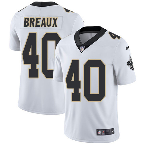 NFL New Orleans Saints #40 Breaux White Vapor Limited Jersey