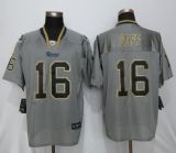 New Nike Los Angeles Rams 16 Goff Lights Out Gray Elite Jersey