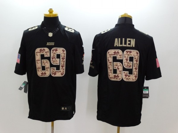 Nike Chicago Bears #69 Allen Black Salute TO Service Jersey