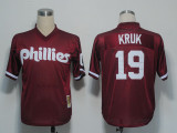 MLB Philadephia Phillis #19 Kruk Red Throwback Jersey