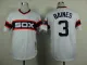 MLB Chicago White Sox #3 Baines White Throwback Jersey