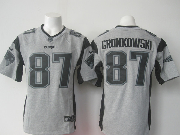 NFL New England Patriots #87 Gronkowski Gridiron Gray Limited New Jersey