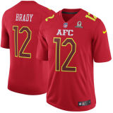 NFL New England Patriots #12 Brady AFC All Star Red Jersey