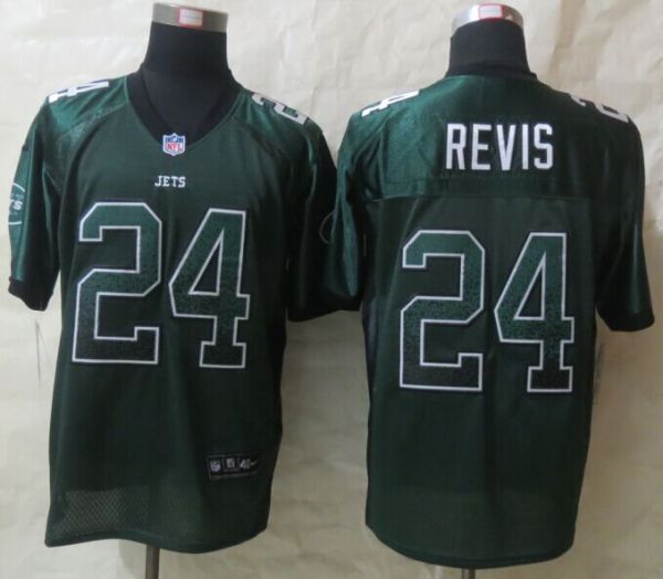 NEW Nike New York Jets 24 Revis Drift Fashion Green Elite Jerseys