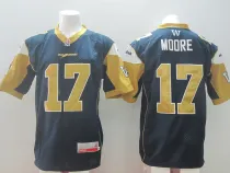 NCAA Bombers #17 Moore Navy Blue CFL Jersey