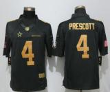 Nike Dallas Cowboys 4 Prescott Gold Anthracite Salute To Service Limited Jersey