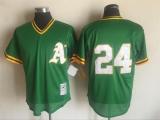 MLB Oakland Athletics #24 Green Pullover Throwback Jersey