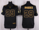 Mens Minnesota Vikings #29 Rhodes Pro Line Black Gold Collection Jersey