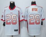 NEW Nike San Francisco 49ers 28 Hyde Drift Fashion White Elite Jerseys