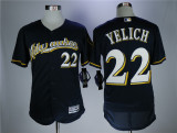 MLB Milwaukee Brewers #22 Yelich Blue Elite Jersey