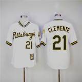 MLB Pittsburgh Pirates #21 Clemente White Throwback Pullover Jersey