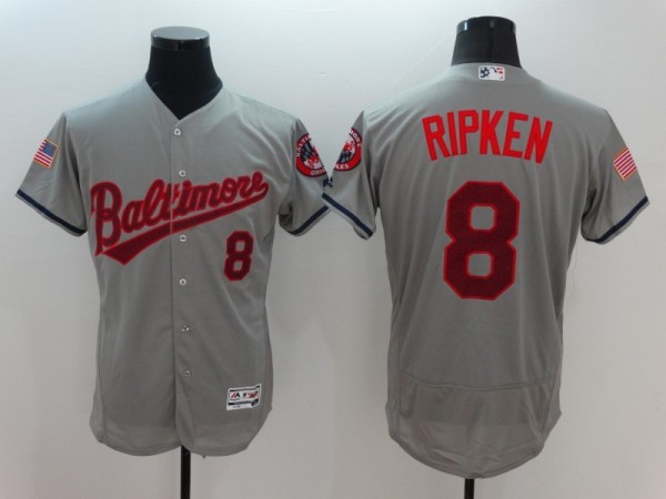 MLB Baltimore Orioles #8 Ripken Grey Elite Jersey