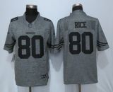 Nike San Francisco 49ers 80 Rice Gray Mens Stitched Gridiron Gray Limited Jersey