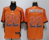 NEW Nike Denver Broncos 22 Anderson Drift Fashion Orange Elite Jersey